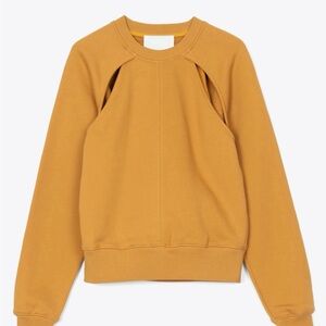 NWT 3.1 Phillip Lim Compact French Terry Cut Out Sweatshirt size XS butterscotch